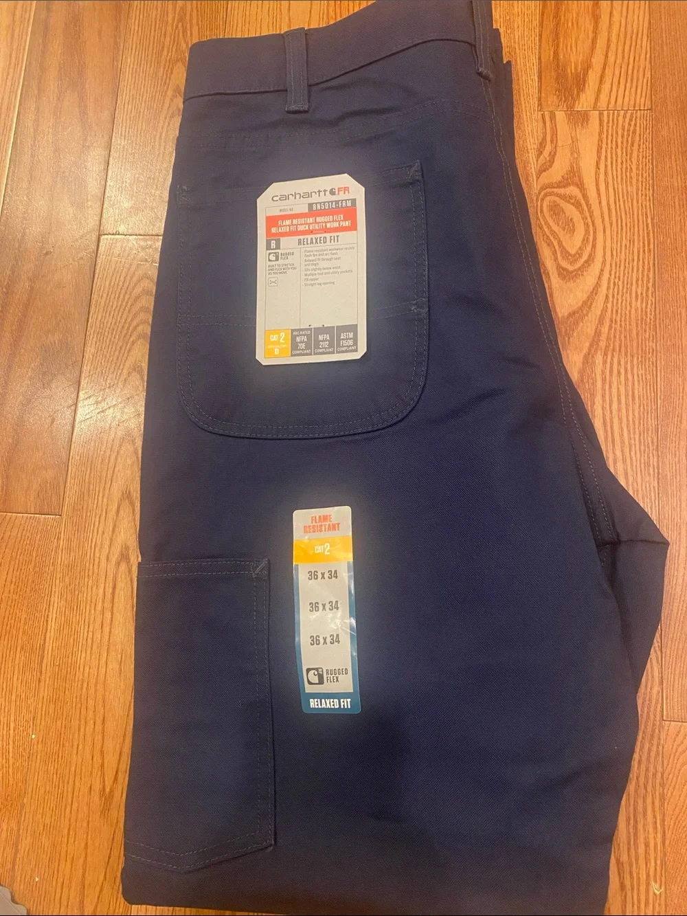 Carhartt Men's Relaxed Fit Flame-Resistant Cargo Pants - Navy Blue